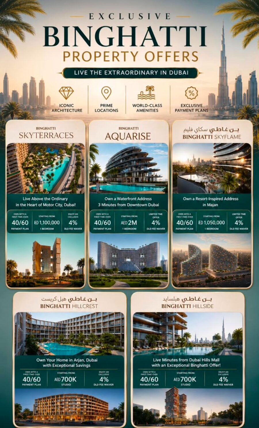 Binghatti Summer Offer portfolio